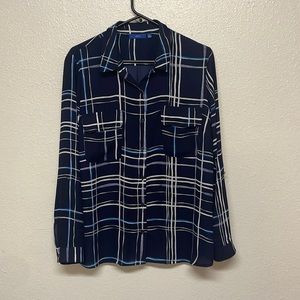 Blue and white blouse EUC